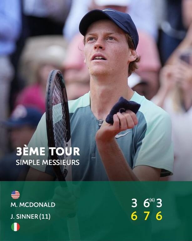 Roland Garros: Επιβλητική νίκη για Μεντβέντεφ, αντιμέτωποι Ρούμπλεφ και Σίνερ στους «16»-Πηγή: Instagram Roland Garros