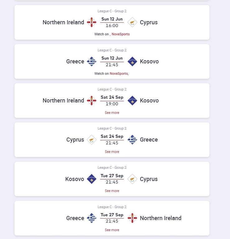 Ελλάδα-Κύπρος 3-0: Αήττητη και «τελικός» με Κόσοβο - Η βαθμολογία και οι επόμενες αγωνιστικές