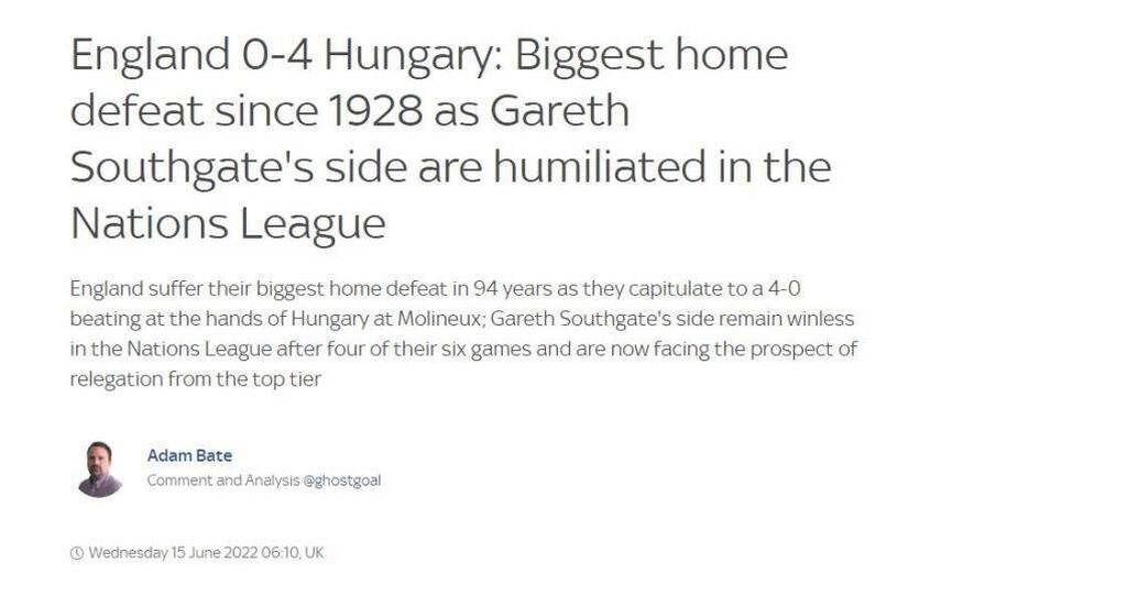 Αγγλία: Ξέσπασμα του Τύπου μετά την ήττα-ντροπή από την Ουγγαρία (photos+video)