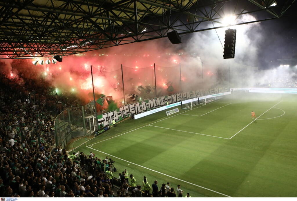 Παναθηναϊκός-ΑΕΚ: Καυτή ατμόσφαιρα στη Λεωφόρο - Πανό και επιβλητικό κορεό (photos+video)