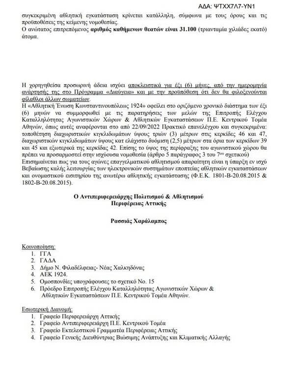 ΑΕΚ: Η άδεια για την «OPAP Arena» - Χωρητικότητα 31.100 θέσεων (photos)
