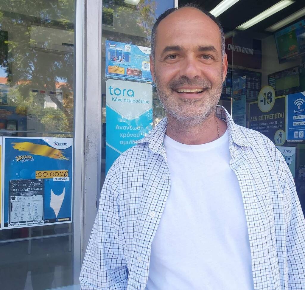 Ο Ιωάννης Βαλάκης, ιδιοκτήτης του τυχερού καταστήματος ΟΠΑΠ στα Χανιά