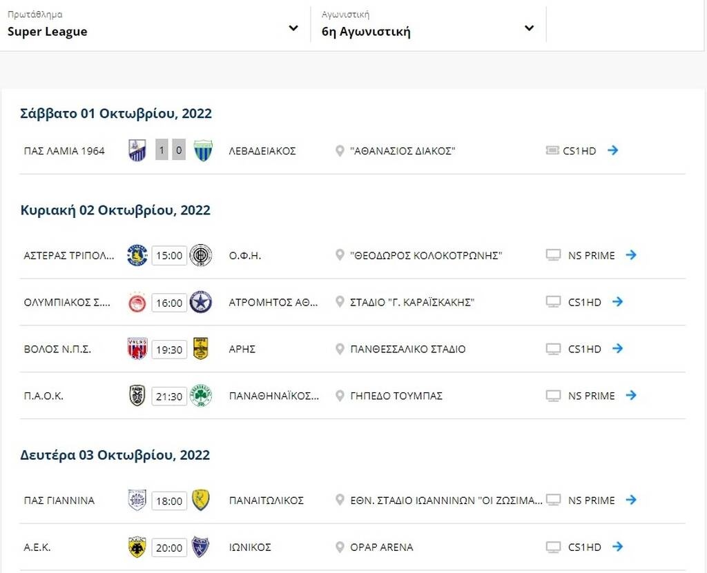 Super League: «Σεφτέ» η Λαμία – Η βαθμολογία και το πρόγραμμα της 6ης αγωνιστικής (Photos)