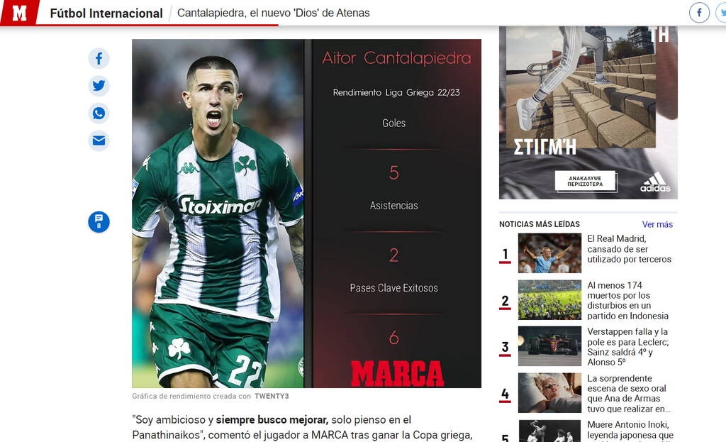 Παναθηναϊκός: Αποθέωση Marca σε Αϊτόρ - «Ο νέος θεός της Αθήνας» (video)