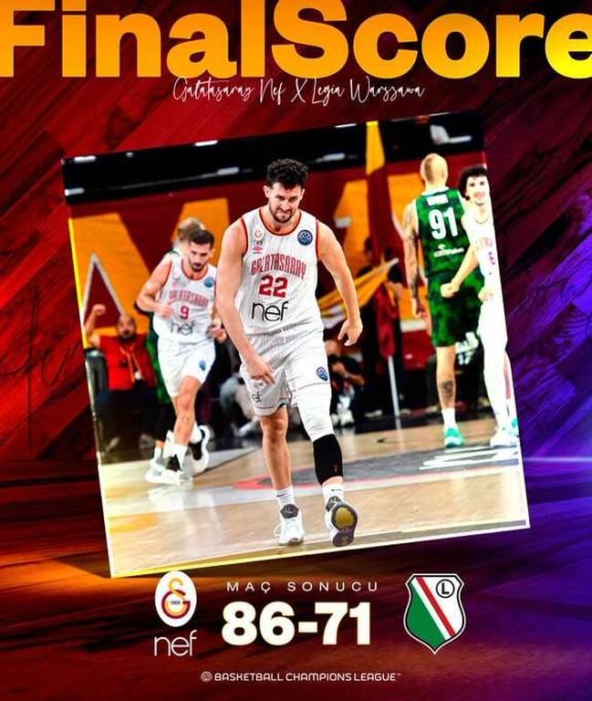 Γαλατάσαραϊ - Λέγκια Βαρσοβίας 86-71: Αήττητη στο BCL