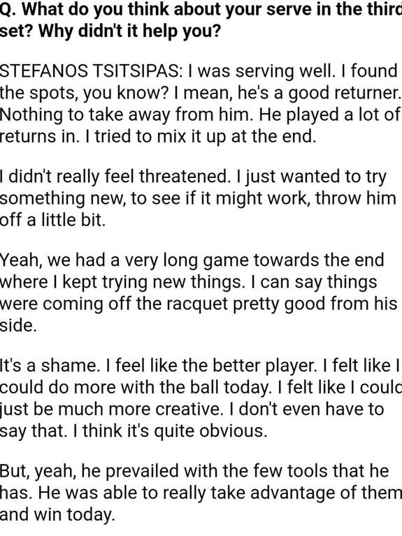 ATP Finals: Ο εκνευρισμός του Τσιτσιπά μετά την ήττα–«Ήμουν ο καλύτερος παίκτης, ήταν προφανές»(vid)