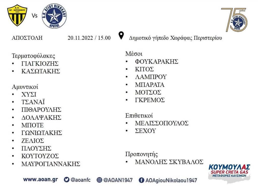 Γ' Εθνική: Με δυο απουσίες στην Αθήνα ο ΑΟΑΝ