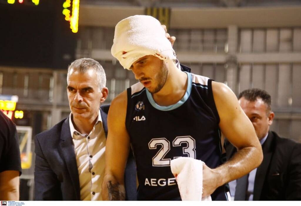Άρης-Κολοσσός: Σοκαριστικός τραυματισμός, γέμισε αίματα το παρκέ (photos+video)