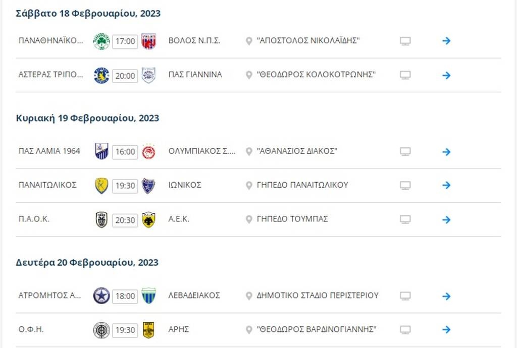 Βαθμολογία Super League: Στο +4 ο Παναθηναϊκός πριν τα ματς ΑΕΚ, ΠΑΟΚ και Ολυμπιακού