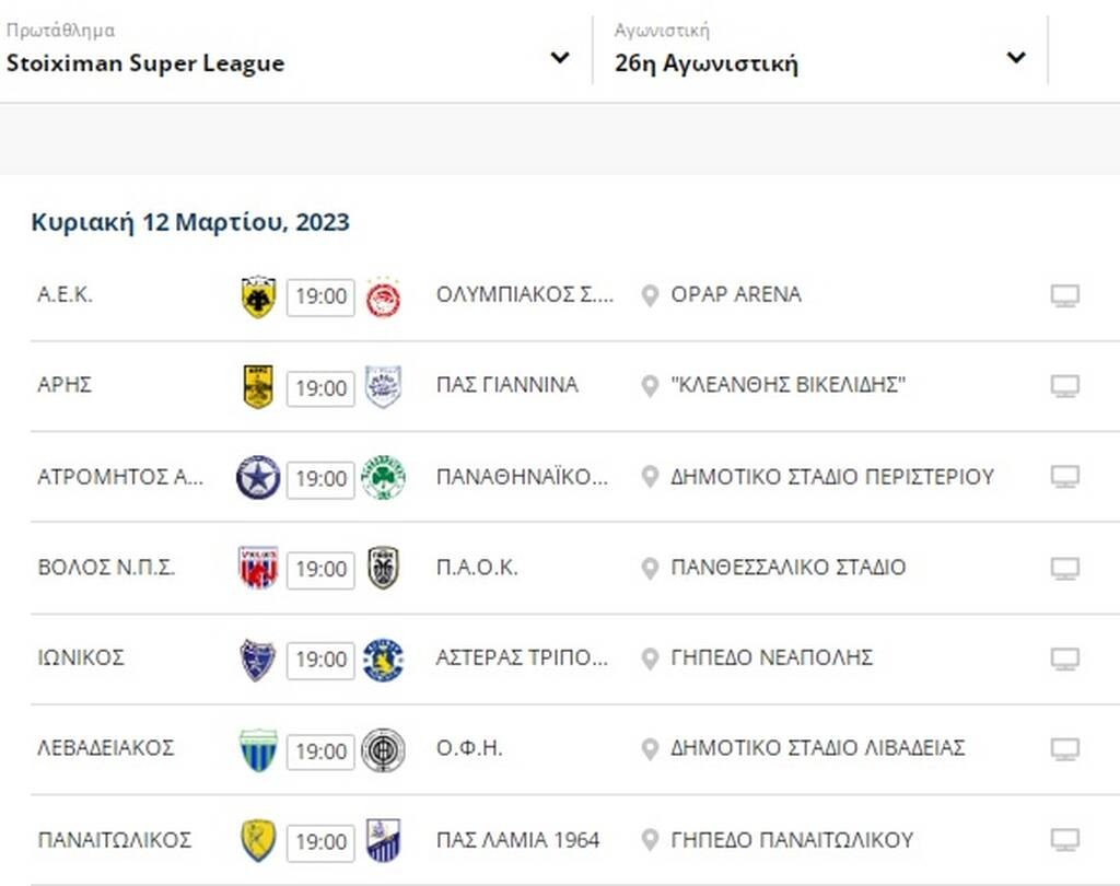 Super League: Η βαθμολογία πριν τη τελευταία αγωνιστική και το ΑΕΚ-Ολυμπιακός (photo)