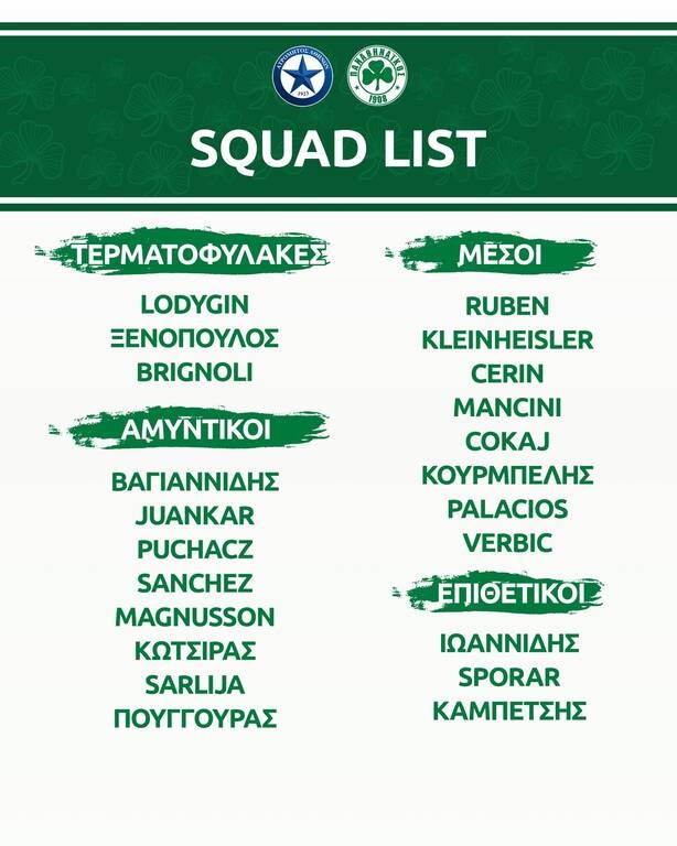 Παναθηναϊκός: Εκτός Μπερνάρ και Σένκεφελντ με τον Ατρόμητο - Επιστροφή Βέρμπιτς