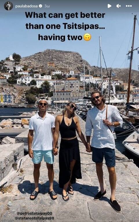 Στην Ελλάδα βρίσκονται Στέφανος Τσιτσιπάς και Πάουλα Μπαντόσα – Οι φωτογραφίες από την Ύδρα