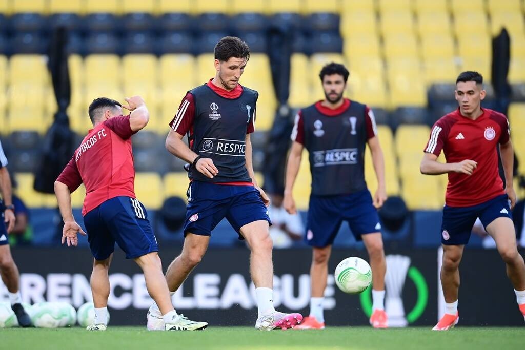 Τελικός Conference League, Ολυμπιακός – Φιορεντίνα: Η προπόνηση των «ερυθρόλευκων» στην «OPAP Arena»