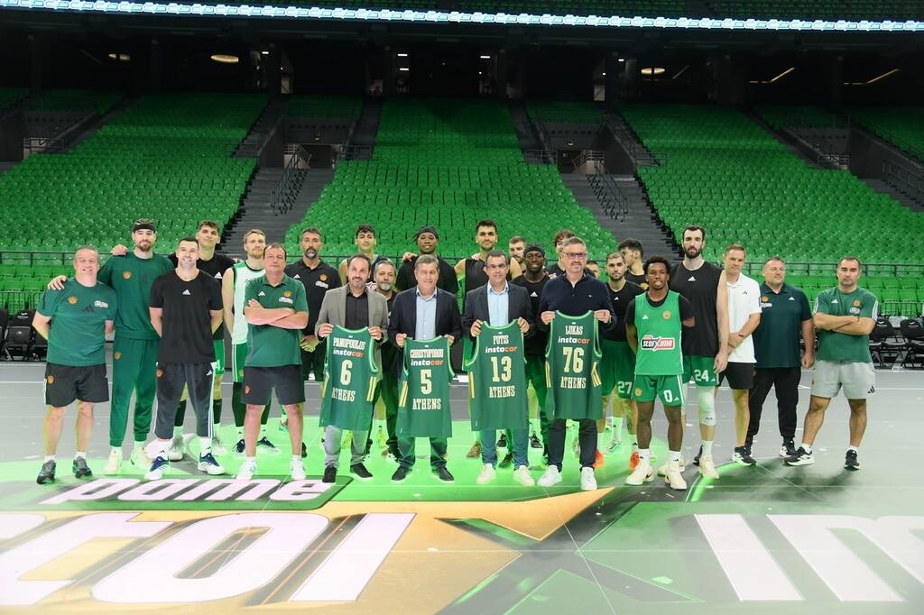 Ergin Ataman, προπονητής Παναθηναϊκού AKTOR, Γιάννης Πανόπουλος, OPAP Chief Online Officer, Οδυσσέας Χριστοφόρου, Αναπληρωτής Διευθύνων Σύμβουλος ΟΠΑΠ, Φώτης Ζησιμόπουλος, Chief Sales & Marketing OPAP Stores Officer, και Lukas Antos, OPAP Chief Customer