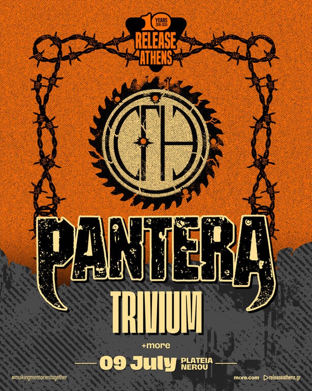 Release Athens 2026: Trivium μαζί με Pantera στις 9 Ιουλίου στην Πλατεία Νερού