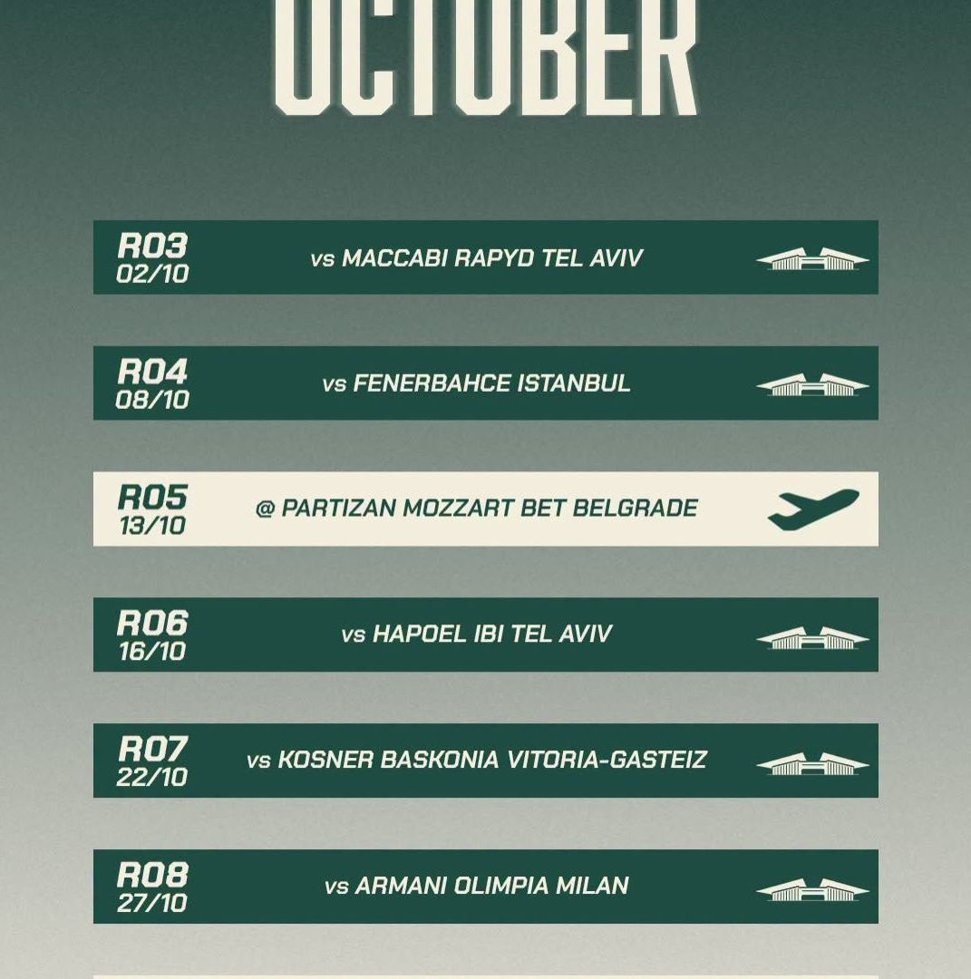 Panathinaikos-Schedule