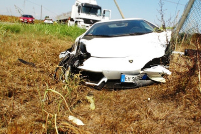 Το πρώτο ατύχημα της Aventador