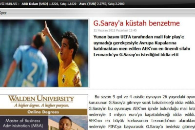 «Θέλει Λεονάρντο η Γαλατασαράι, αλλά ελεύθερο»