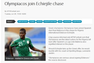 «Θέλει και Έλντερσον ο Ολυμπιακός» (video)