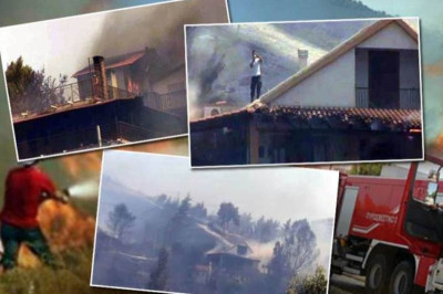 Καίγονται σπίτια στην Κερατέα