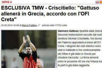 «Αναλαμβάνει τον ΟΦΗ ο Γκατούζο»