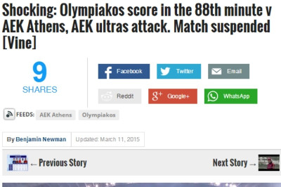 ΑΕΚ – Ολυμπιακός: Τα επεισόδια στο φινάλε κάνουν ήδη το γύρο του κόσμου