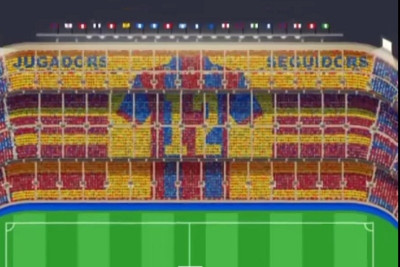 Φοβερό κορεό οι οπαδοί της Μπαρτσελόνα στο el clasico (video)