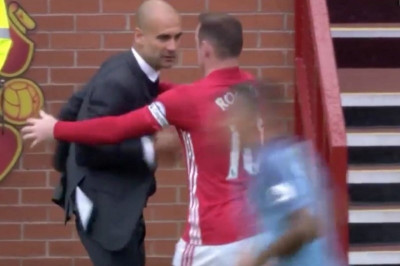 Μάντσεστερ Γιουνάιτεντ - Μάντσεστερ Σίτι: Ο Ρούνεϊ έσπρωξε τον Γκουαρντιόλα (video)