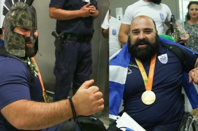 Συγκλονιστικός ο «χρυσός» Μάμαλος: Με ελληνική σημαία και περικεφαλαία! (photos)