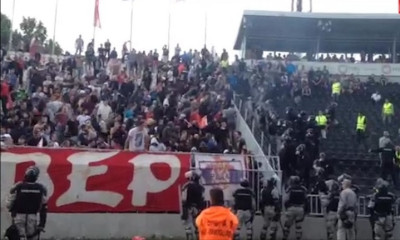 Απίστευτες συμπλοκές οπαδών του Ερυθρού Αστέρα με την αστυνομία! (video)