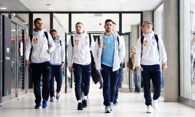 Κροατία-Ελλάδα: Η «γαλανόλευκη» άφιξη στο Ζάγκρεμπ (pics)