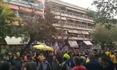 Άρχισαν τα όργανα στο «Βικελίδης»: Οπαδοί του Άρη, έκαψαν σημαία του ΠΑΟΚ! (photos)