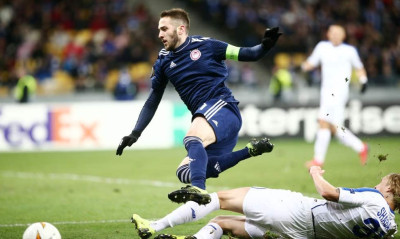 Ντιναμό Κιέβου-Ολυμπιακός: Η αντίδραση του Φορτούνη μετά το γκολ του Σολ (photos)