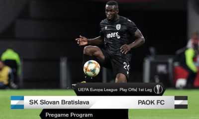Το πρόγραμμα του Σλόβαν Μπρατισλάβας-ΠΑΟΚ