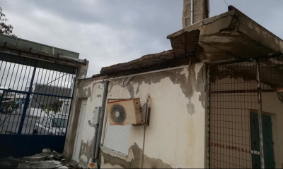 Εικόνες σοκ! Κατέρρευσε μέρος του γηπέδου του Ηρόδοτου (photos)