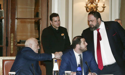 Συνάντηση Big 4: Το τετ α τετ και η χειραψία Μαρινάκη-Μελισσανίδη (photos)