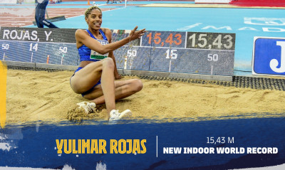 Νέο παγκόσμιο ρεκόρ κλειστού στίβου στο τριπλούν η Ρόχας (video)