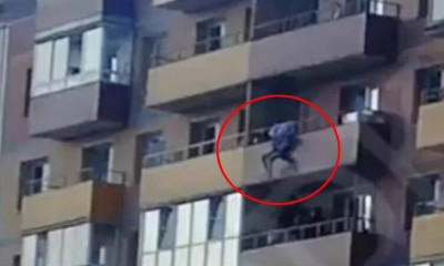 Η συγκλονιστική στιγμή που 15χρονη πέφτει από τον 14ο όροφο πολυκατοικίας (video)