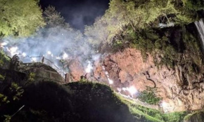 ΠΑΟΚ: Εντυπωσιακό pyroshow στους καταρράκτες της Έδεσσας (video)