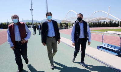 Αυτοψία Αυγενάκη στο ΟΑΚΑ για την τήρηση των μέτρων (photos)