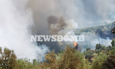 Φωτιά-Κορινθία: Μαίνεται η πυρκαγιά στις Κεχριές - Κίνδυνος από τις αναζωπυρώσεις