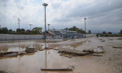 Πλημμύρες Εύβοια – Έγινε λίμνη το γήπεδο του Λήλαντα (video+photos)