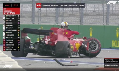 Ατύχημα για τον Φέτελ στη Ρωσία: Διέλυσε το μονοθέσιο του (video+photos)