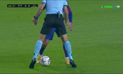 Επικός Κουτίνιο, έκανε «ποδιά» στον διαιτητή του αγώνα της Μπαρτσελόνα (video)