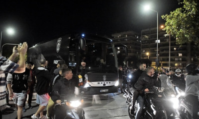 ΠΑΟΚ-Κράσνονταρ: Το επικό πανό και ο χαμός μέχρι την Τούμπα (photos)