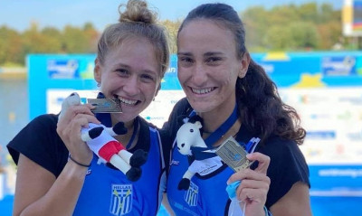 Κωπηλασία: Χάλκινο μετάλλιο από Μπούρμπου και Κυρίδου στο Ευρωπαϊκό Πρωτάθλημα (video+photos)