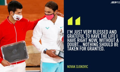 Νόβακ Τζόκοβιτς: «Θαυμάζω τον Ράφα. Ευλογημένος για τη ζωή μου. Τίποτα δεν είναι δεδομένο»!(video)