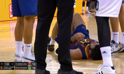 Μπαρτσελόνα - Παναθηναϊκός ΟΠΑΠ: Ο σοβαρός τραυματισμός Αμπρίνες (video)