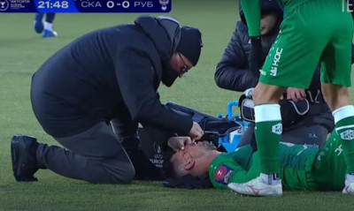 Φρικτός τραυματισμός στη Ρωσία: Τον ισοπέδωσε με διάσειση και σπασμένη μύτη (video+photos)