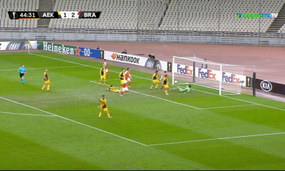 ΑΕΚ-Μπράγκα: Νέο λάθος της άμυνας και τρίτο γκολ οι Πορτογάλοι (video+photos)